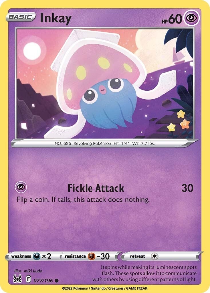 Inkay (077) SWSH11 077/196 Pokémon SWSH11: Lost Origin Common EN NM