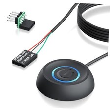 PC Power Button with Cable - Desktop Computer External ON/Off Switch 118" BLACK