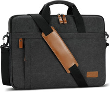 Laptop Bag 17-17.3 Inch for Men Water-Resistant Canvas Case Slim Dark Grey