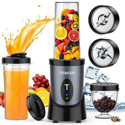 TENKER Tragbarer Mini Mixer, 850W Persönlicher Smoothie Maker mit Dunklem Gery 