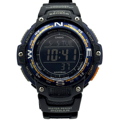 CASIO SGW-100 Twin Sensor Watch Black Background Dark Blue *BROKEN BAND*