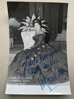 A) Photograph 12x18cm Autograph Virginia Zeani Soprano Romania USA Opera Theatre