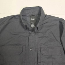 5.11 Tactical Button Up Shirt Black Short Sleeve Mens Largebl Ripstop