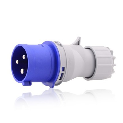 CEE Starkstrom Stecker Industriestecker IP44 Blau 32A 3-polig 230V, CE, SB, RoHS