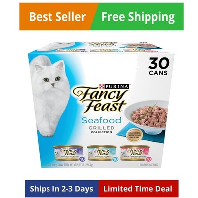 Purina Grilled Wet Cat Food Seafood Collection in Wet Cat Food Variety Pack -...