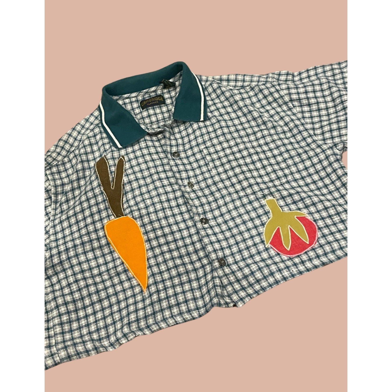 Upcycled Large Cropped Button Down - image 1