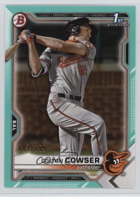2021 Bowman Draft Aqua 83/199 Colton Cowser #BD-166 10c7