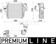 Intercooler – Luftkühler Aluminium CI 637 000P MAHLE für AUDI Q7