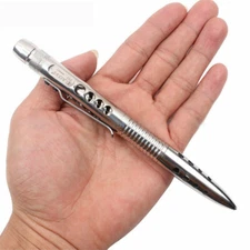 Hollow Stainless Steel Ballpoint Pen Outdoor Portable Tool Writing Signature Pen