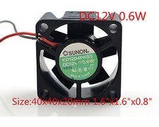4CM 4020 12V 0.6W KD1204PKS3 SUNON Cooling Fan 2 pin 40x40x20mm 1.6"x1.6x0.8"