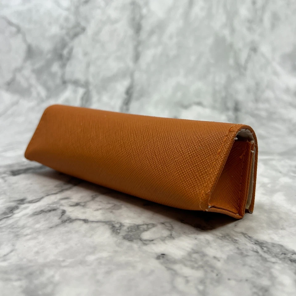 Tory Burch Orange Sunglass Case Eyeglass Pouch Reading Eyeglasses w/Logo - Image 3 of 4
