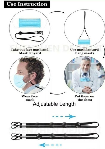 Lanyard Adjustable Reading Glasses Extender Ear Savers Mask Strap Multicolor - Picture 25 of 62