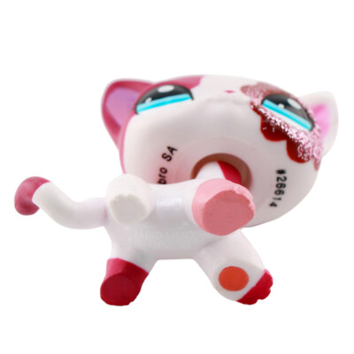 LPS Mini Pet Toy Figure Pink Shorthair Cat 2291 Bobble Head Magnet