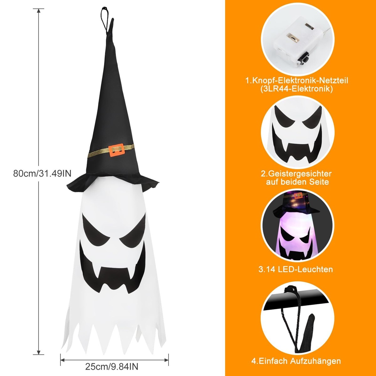 Led Baum Groß NUZEKY 1.8M Halloween Deko Outdoor: 2 Stück Windsack Für  Halloween - Halloween Geist Windsäcke Mit Licht, Halloween Deko Hängen  Outdoor Für Hof Innenhof Garten Weg Party Halloween Deko Nachtlicht Geist, image size:1200x1200
