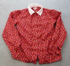 Vintage Laura Mae Blouse Womens Medium (Sz 12) 70s Polka Dog Secretary Top Light