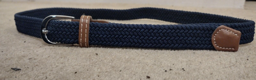 BLUE &BROWN Stretch Upto 39" WEBBING BELT 2.5cm Wide - Picture 3 of 6