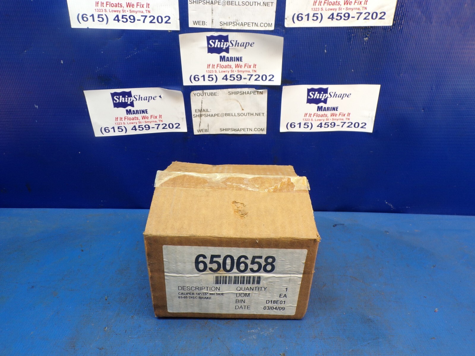 MasterCraft Trailer Brake Calipers RH with part number 650658 (LOCBD1