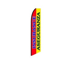 Insurance Aseguranza Swooper Flutter Feather Flag  3ft W x 11.5ft Tall