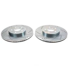 Disc Brake Rotor Set-Front Drilled, Slotted and Zinc Plated Brake Rotor Pair