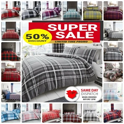 Reversible Duvet Quilt Cover Bedding Set Single Double King Size With Pillowcase