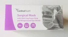 ONE BOX/25 W/Anti-Fog Foam Strip&Wraparound eye Eye Shield W/Ties Blue (AT74635)