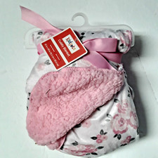 Pink  Roses 30x40  Kidjets Thick Furry Blanket on Back & Soft Polyester On Front