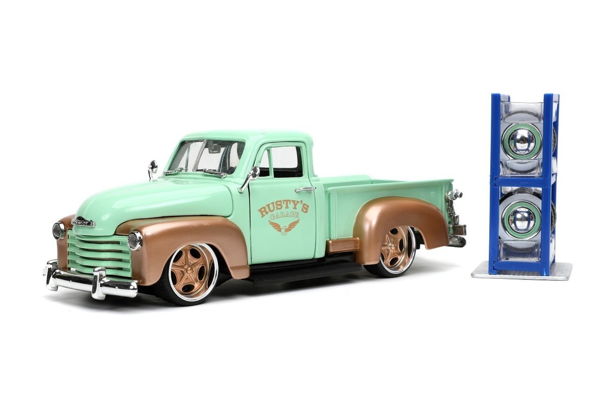Jada 1:24 Just Trucks 1953 Chevy Pickup Truck w/ extra Wheels 32709 Light Green Jada 1:24 Just Trucks 1953 Chevy Pickup Truck w/ extra Wheels 32709 Light Green