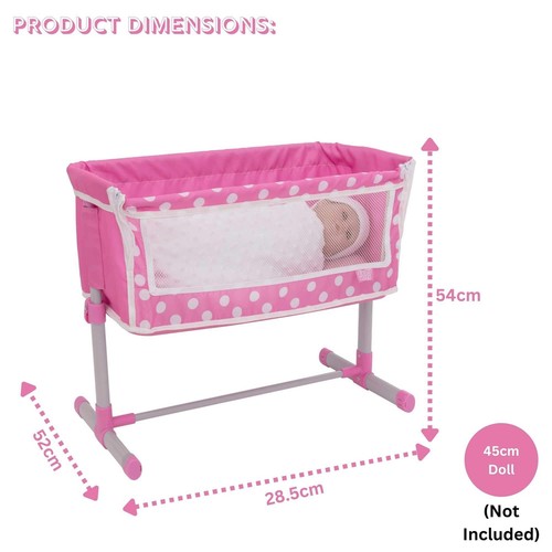 Dolly Tots Beside Me Dolly Cot | Baby Doll Bed Toy for Kids Nursery Role Play - 第 11/11 張圖片