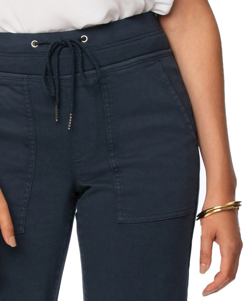 NYDJ Women's Drawstring Cargo Crop Pants Black Size 2 eBay