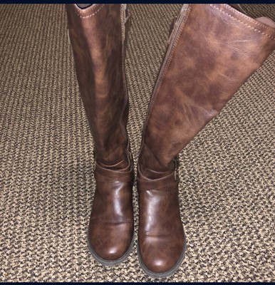 DSW Tall Brown Boots Zip Up Size 6.5 