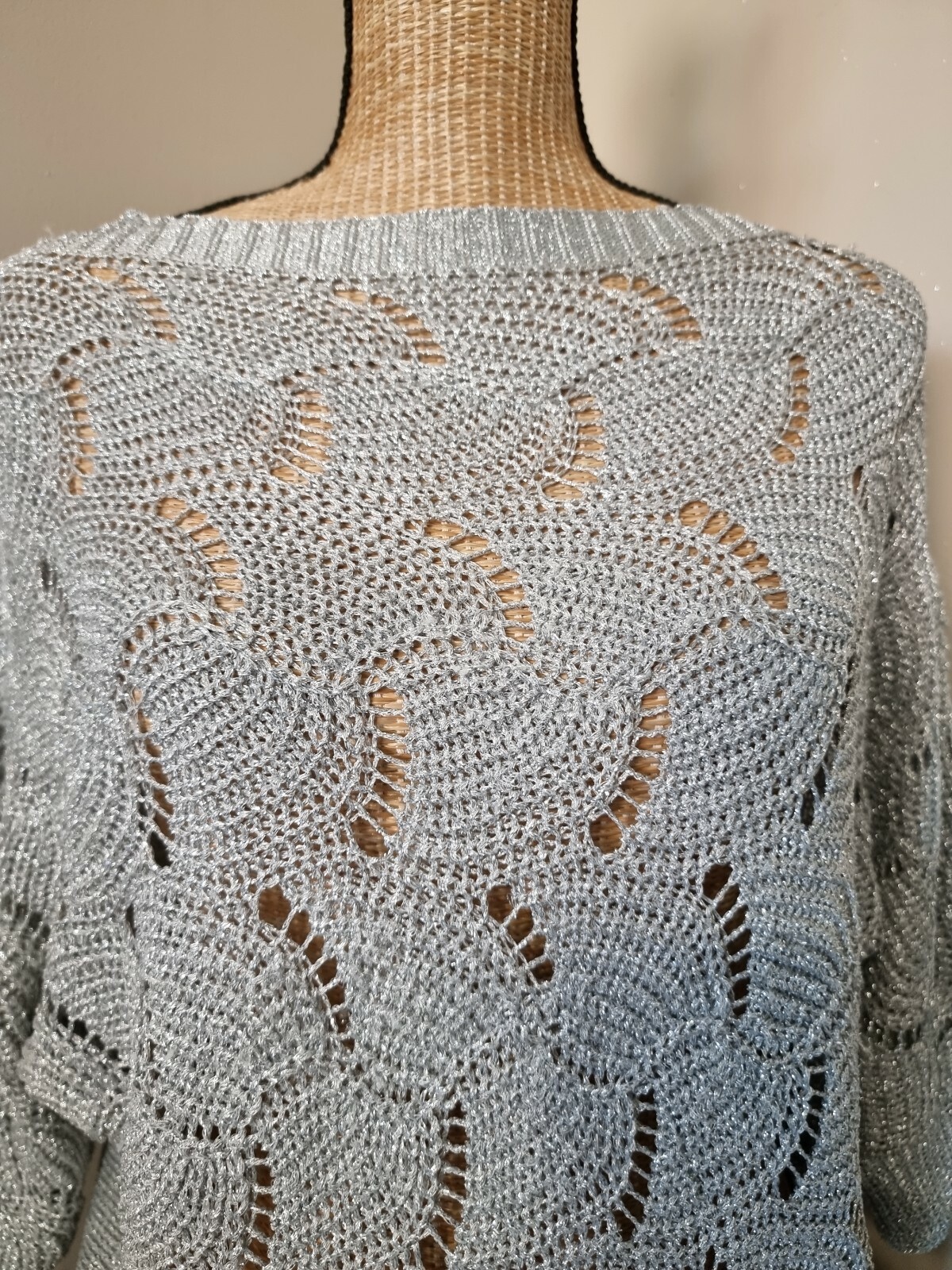 Pull Versia By Bel Et Bo - Maille Lurex Argenté Taille S - Superbe Pour Printemps