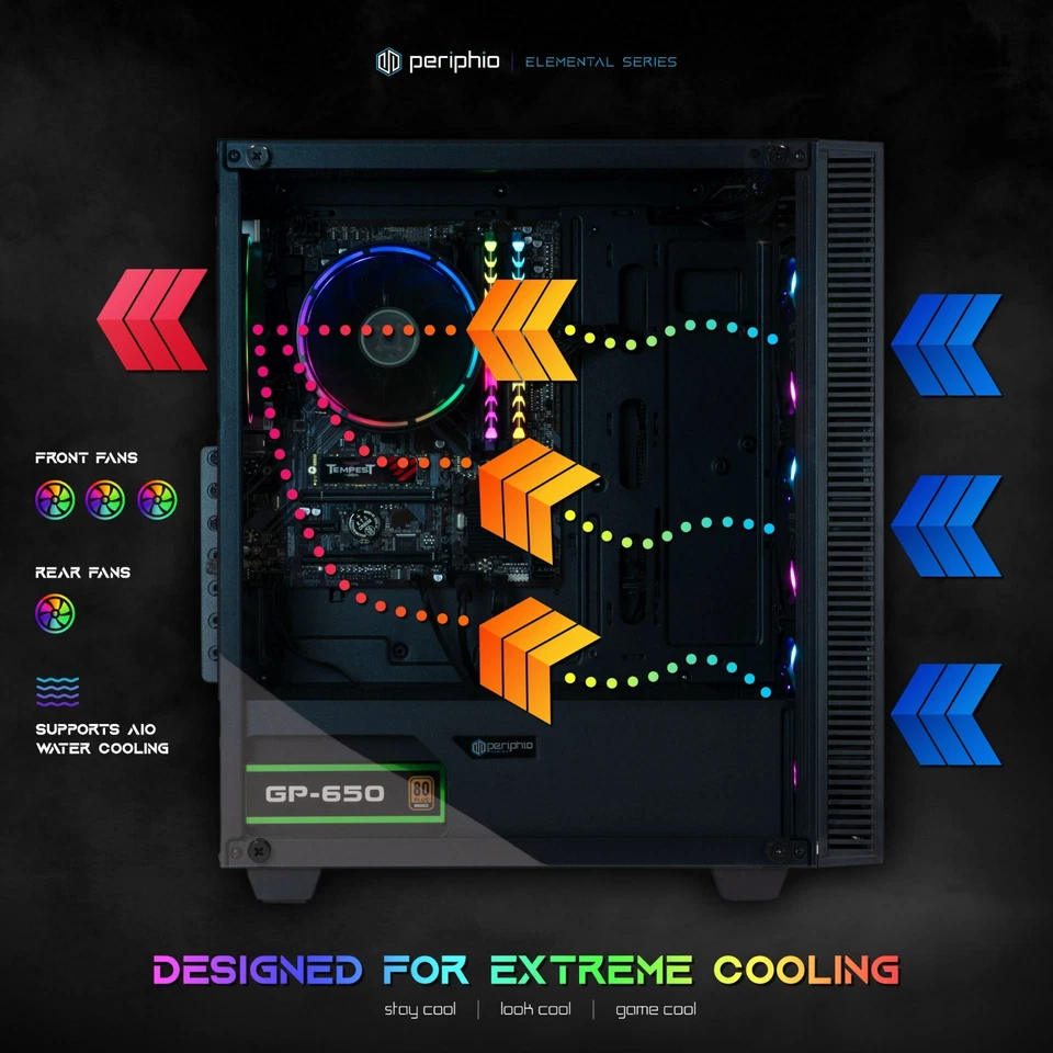 Periphio Terra Gaming PC Ryzen 7 5700G Radeon Vega 8 16GB DDR4 1TB SSD Computer - Image 3 of 4