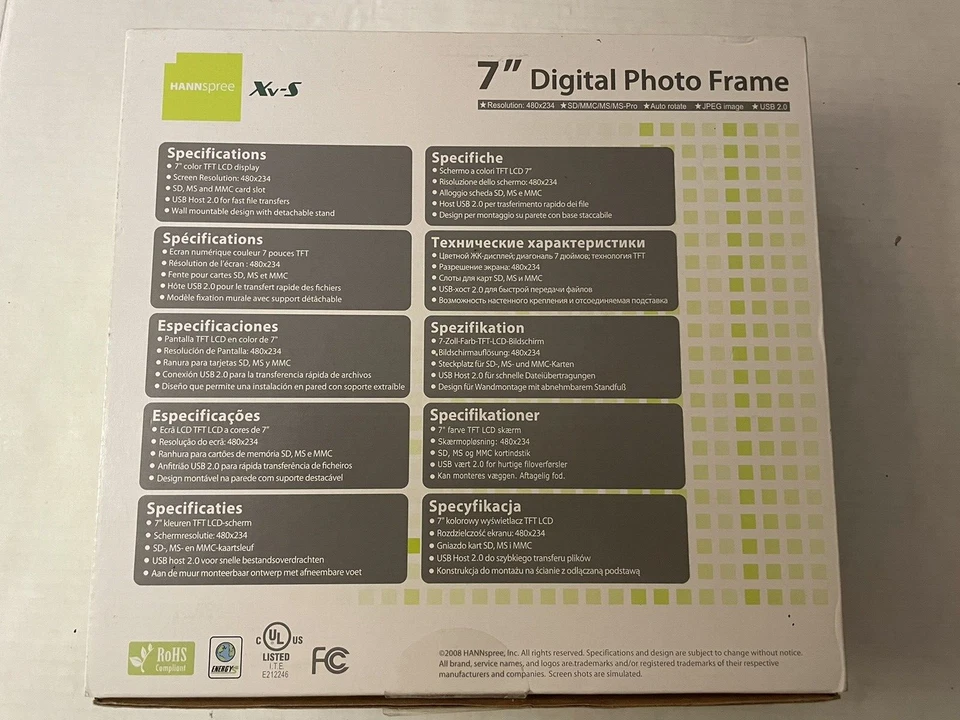 HANNSPREE XV-S 7" DIGITAL PHOTO FRAME, MULTI-CARD FORMAT, BRAND NEW - Image 3 of 4