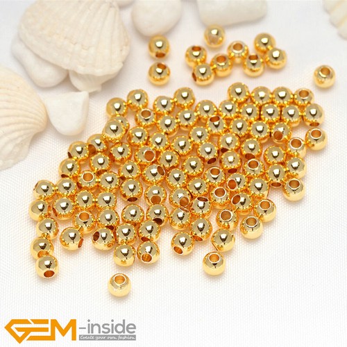 14K Yellow Gold Filled Round Smooth Spacer Loose Beads For Jewelry Making 100Pcs - Bild 7 von 41