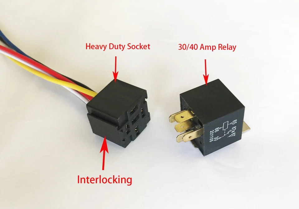 5 piezas. RELÉS SPDT IMPERMEABLES 12V CC 30/40A + 5 PIEZAS ENCHUFES HD ENTRELAZADOS 5 PINES  Foto 4 de 4