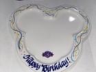 White Mickey Mouse shaped plate with “Happy Birthday!” text, colorful swirl border, and USA map design on the side.