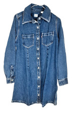 Levis Womens Denim Dress Full Button Long Sleeve Medium 1223