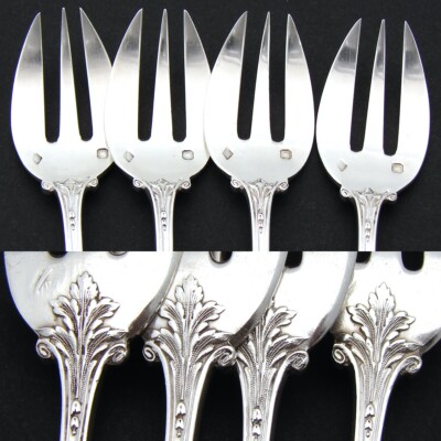 ル*ル様 French Sterling Silver Oyster Fork Fab Antique French Sterling Silver 12pc Shellfish or Oyster Fork