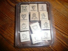 Complete 1998 LITTLE SOMETHINGS Stampin Up Mounted RUBBER STAMPS Set 12 SEASON