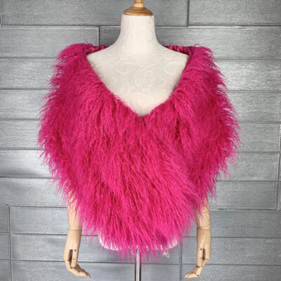 Women's Luxury Faux Fur Shawl Warp Winter Warm Evening Party Fashion Stole Cap