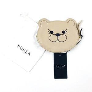 Furla-Beige-Acero-Bear-Coin-Purse-Wallet-Leather-Zip-Dust-Bag