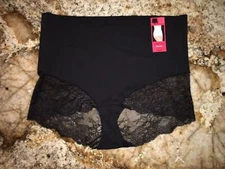 STRM LINE Ultra Firm Black Bonded Seam Lace Shaping Brief Panty Womens Sz L XL