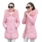 Womens Down Cotton Coat Faux Fur Collar Hooded Slim Warm Winter Outwear Jacket D