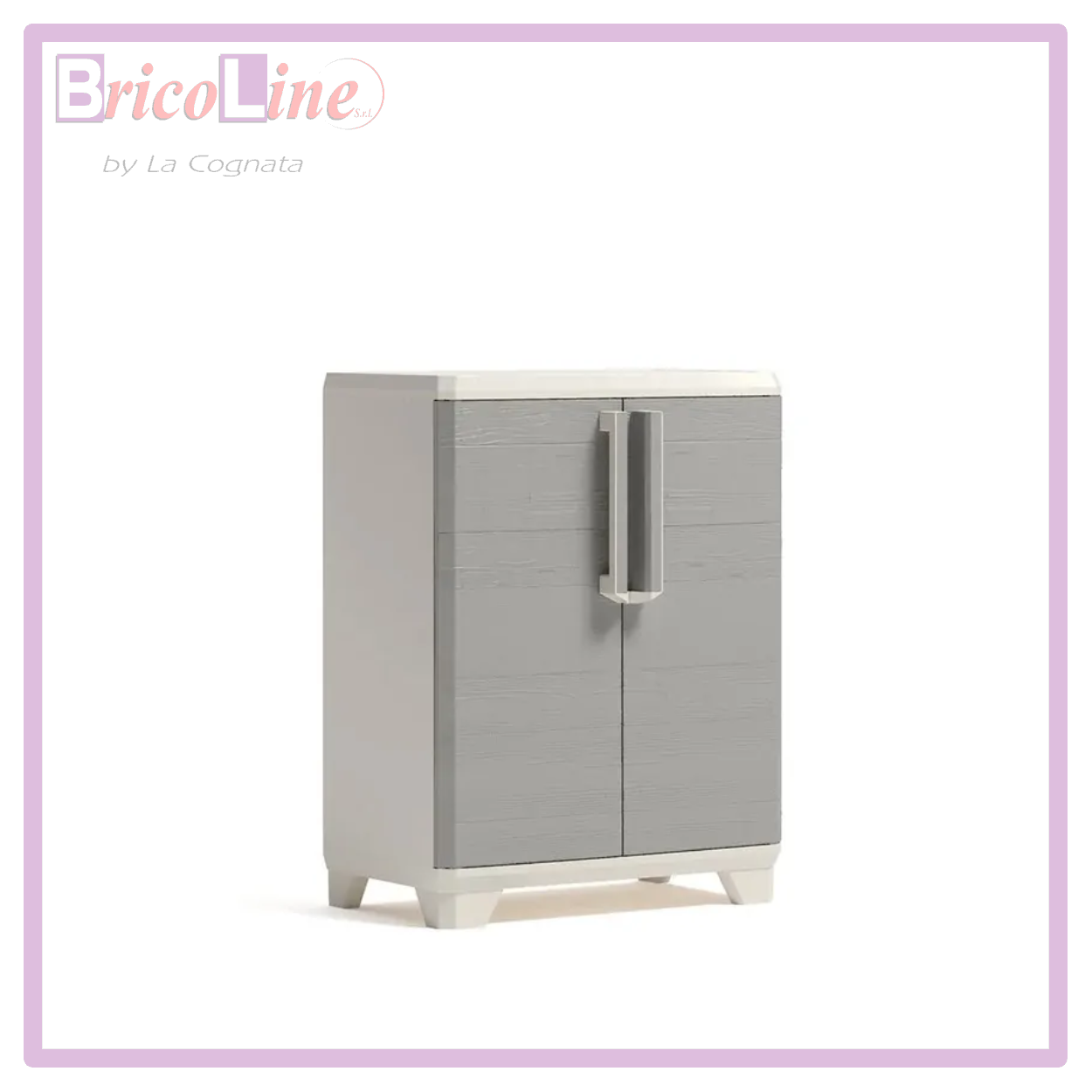 ARMADIO IN PLASTICA TUTTOPIANI 2A BASSO LINEAR WOOD 68x39x90H KETER