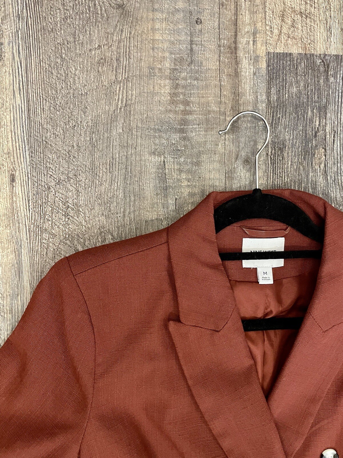 Women’s Nine West Double Breasted Suit Blazer Boyfrie… Gem