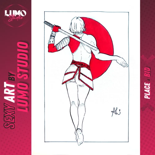 Katana (09"x12") by AL - Lumo Studio Original Comic Art