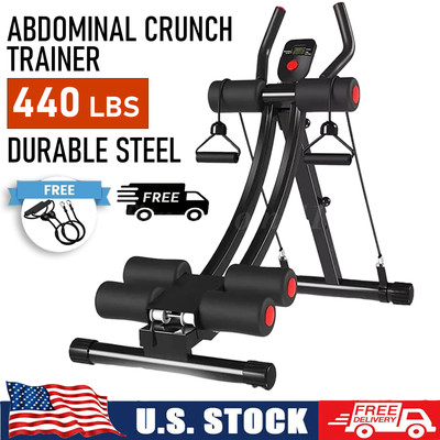Foldable Ab Machine Ab Workout Equipment Abdominal Trainer Fitness LCD Monitor