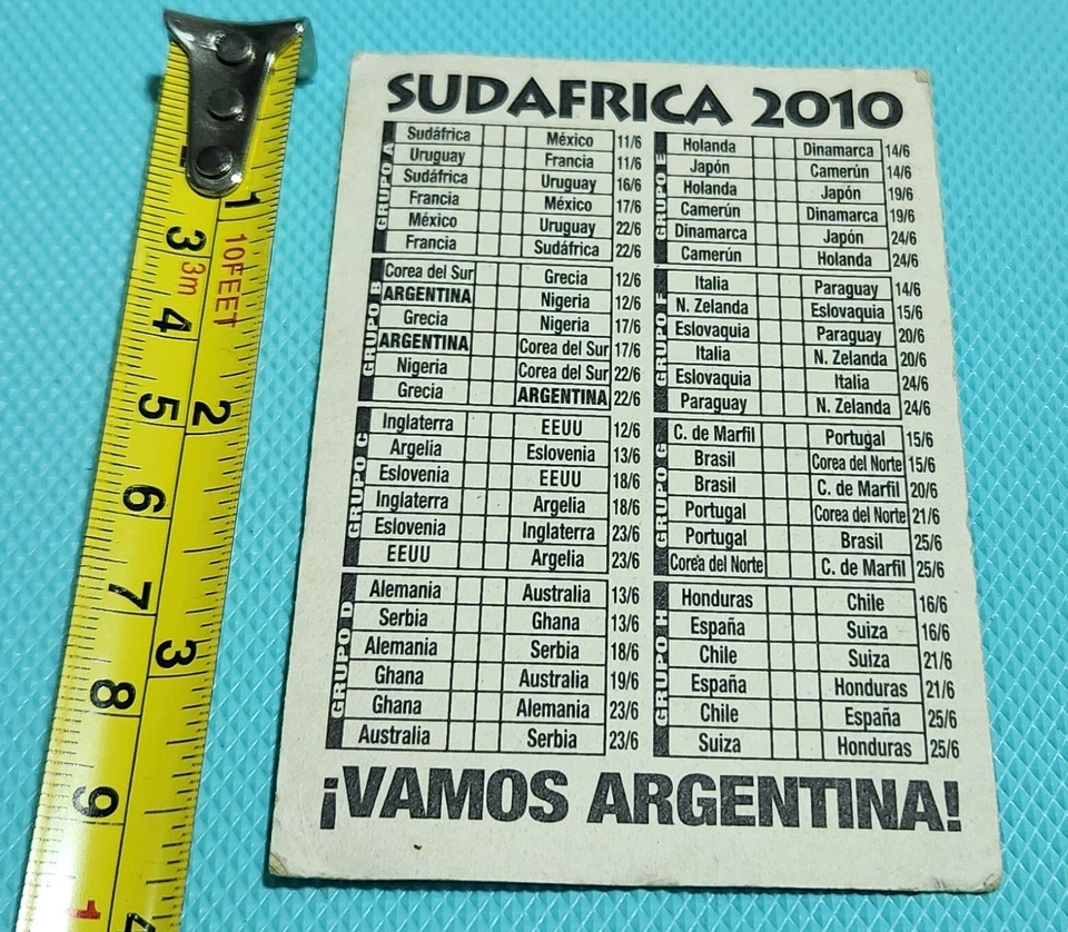 Tarjeta Calendario LIONEL MESSI Argentina Copa Mundial de la FIFA SUDAFRICA 2010 Foto 2 de 2