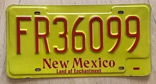 NEW MEXICO FREIGHT  TRUCK TRAILER  SEMI IRP LICENSE PLATE " FR 36099 " NM