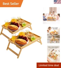 Lightweight Bamboo Bed Tray with Built-in Handles - Perfect for Breakfast & More
